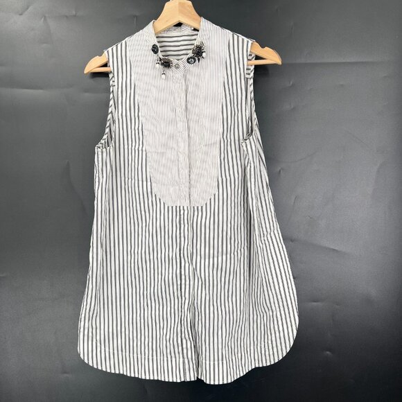 Dorothee Schumacher striped tunic art to wear top button front lagenlook 3 M - Picture 2 of 16